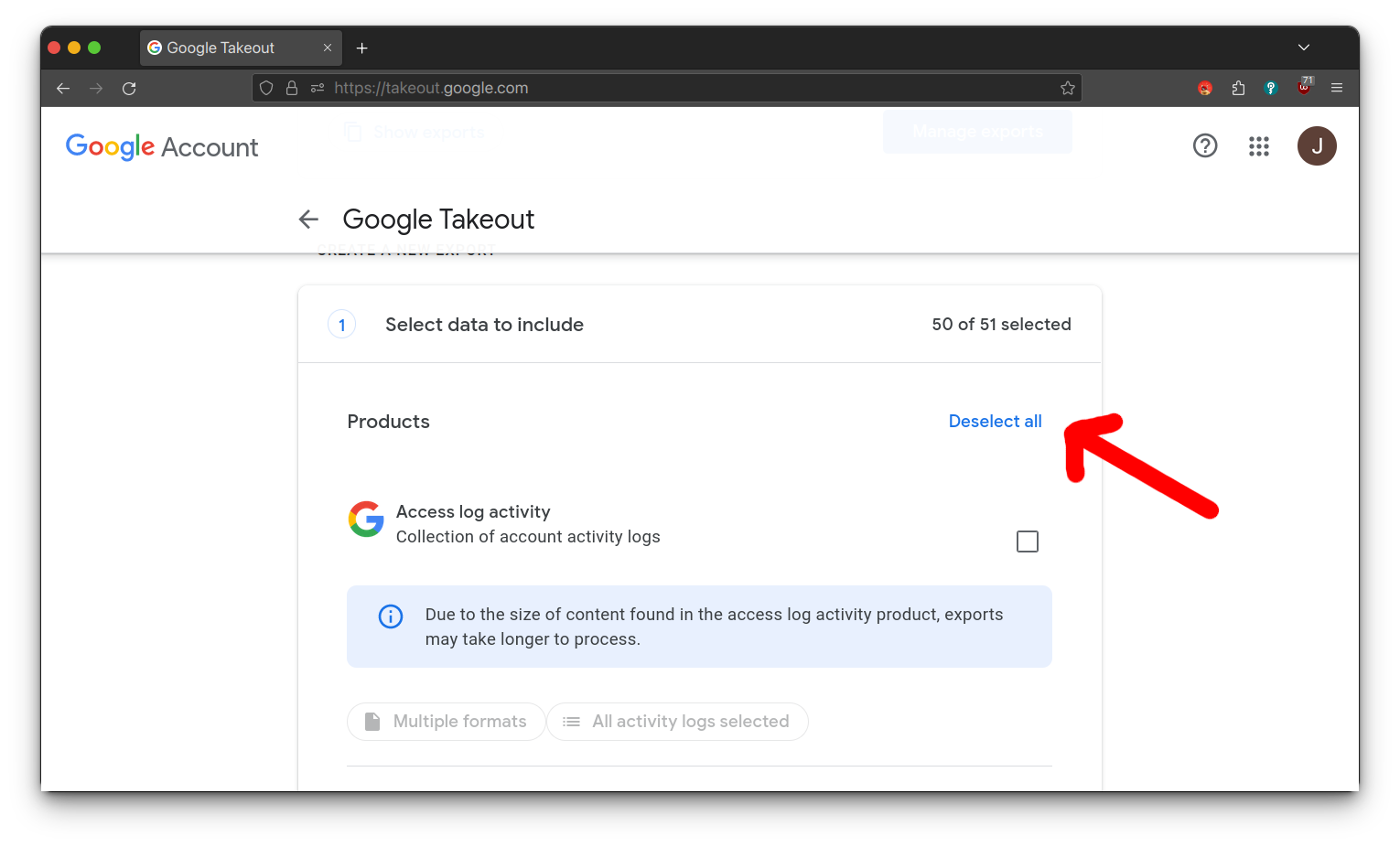 Google takeout